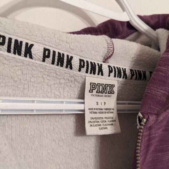 PINK Purple heather hoodie with front decor size Small @L - Picture 5 of 9